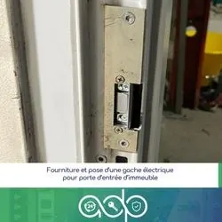 Gâche électrique sur entrée d'immeuble — ADP Habitat, réalisation à Lyon